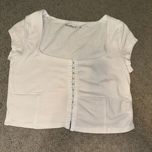 ABERCROMBIE AND FITCH SOFT A&F CORSET STYLE TEE